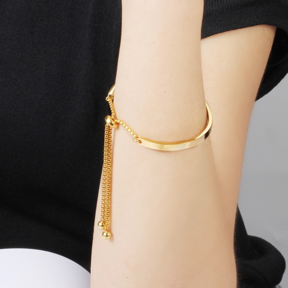 Gold Plated or Stainless Steel Stackable Cuff Bracelet - Picture 2 of 5